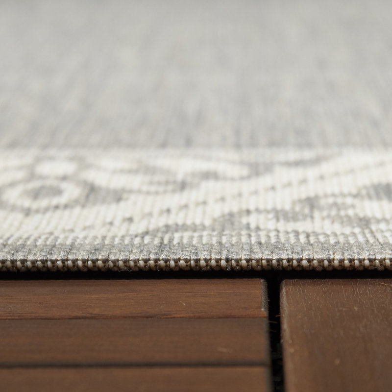 Charlton Home® N'Keal Gray Indoor/Outdoor Rug & Reviews Wayfair